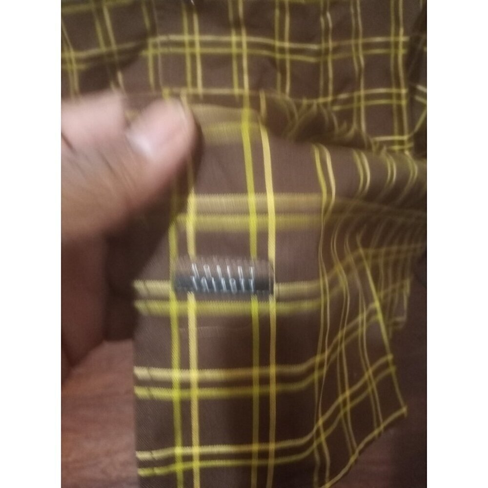 NWT Robert Talbott Brown Yellow Plaid Button Shirt Size 2XL 100% Cotton NEW - Picture 4 of 13